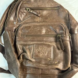 Rawlings Vintage Brown Leather Backpack